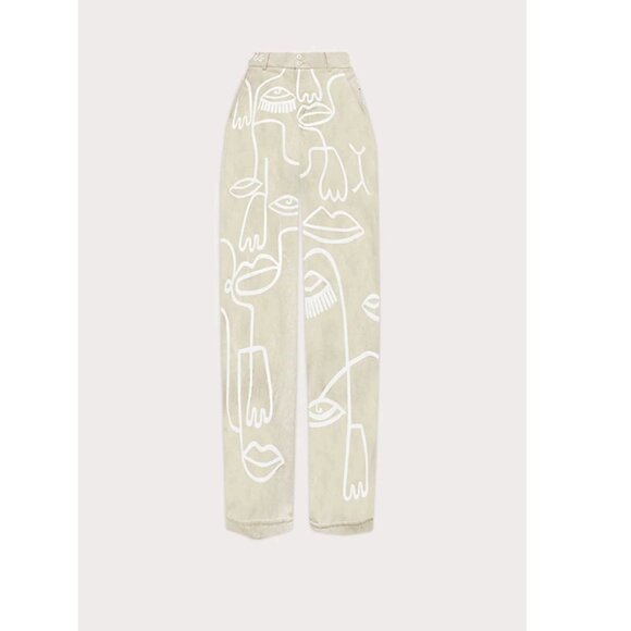 MAISON LES ÉNERVÉS Cotton/Linen Siam Pants Ivory Sz 0 - Picture 5 of 15